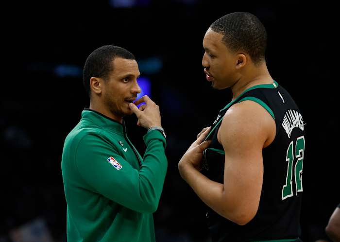 Boston Celtics forward Grant Williams, head coach Joe Mazzulla